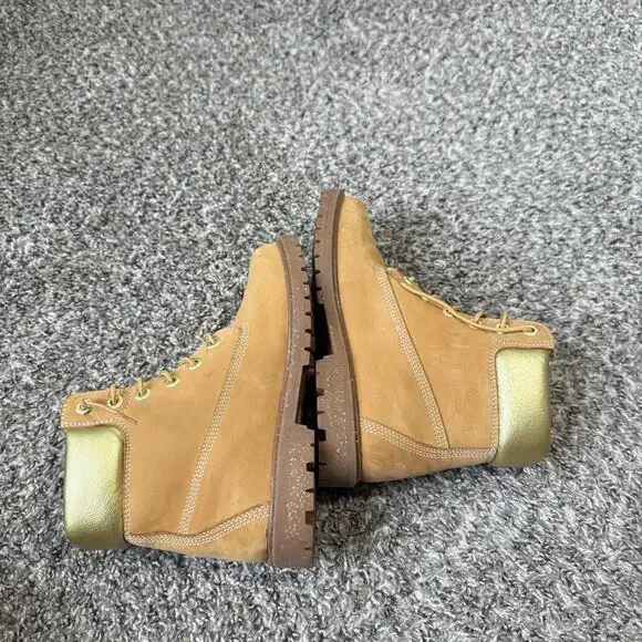 Timberland Heritage 6" Waterproof Boots 7.5 Wheat Nubuck Gold Lace Up Combat - Picture 6 of 10